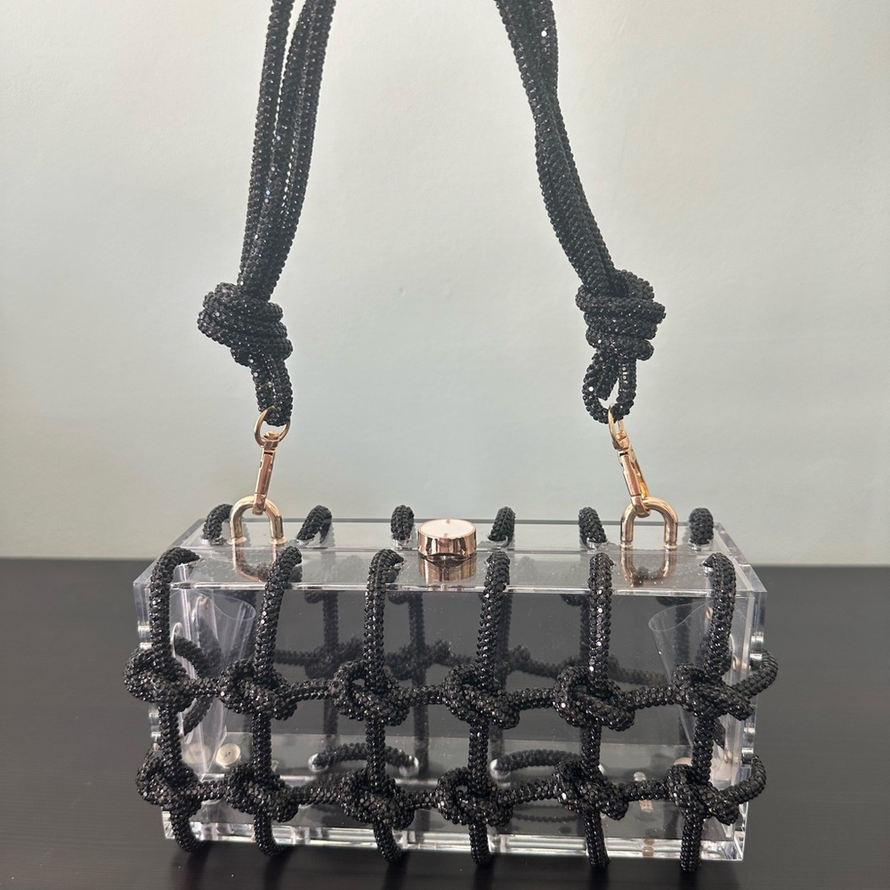 Transparent Rhinestone bag clutch - Picture 6 of 8